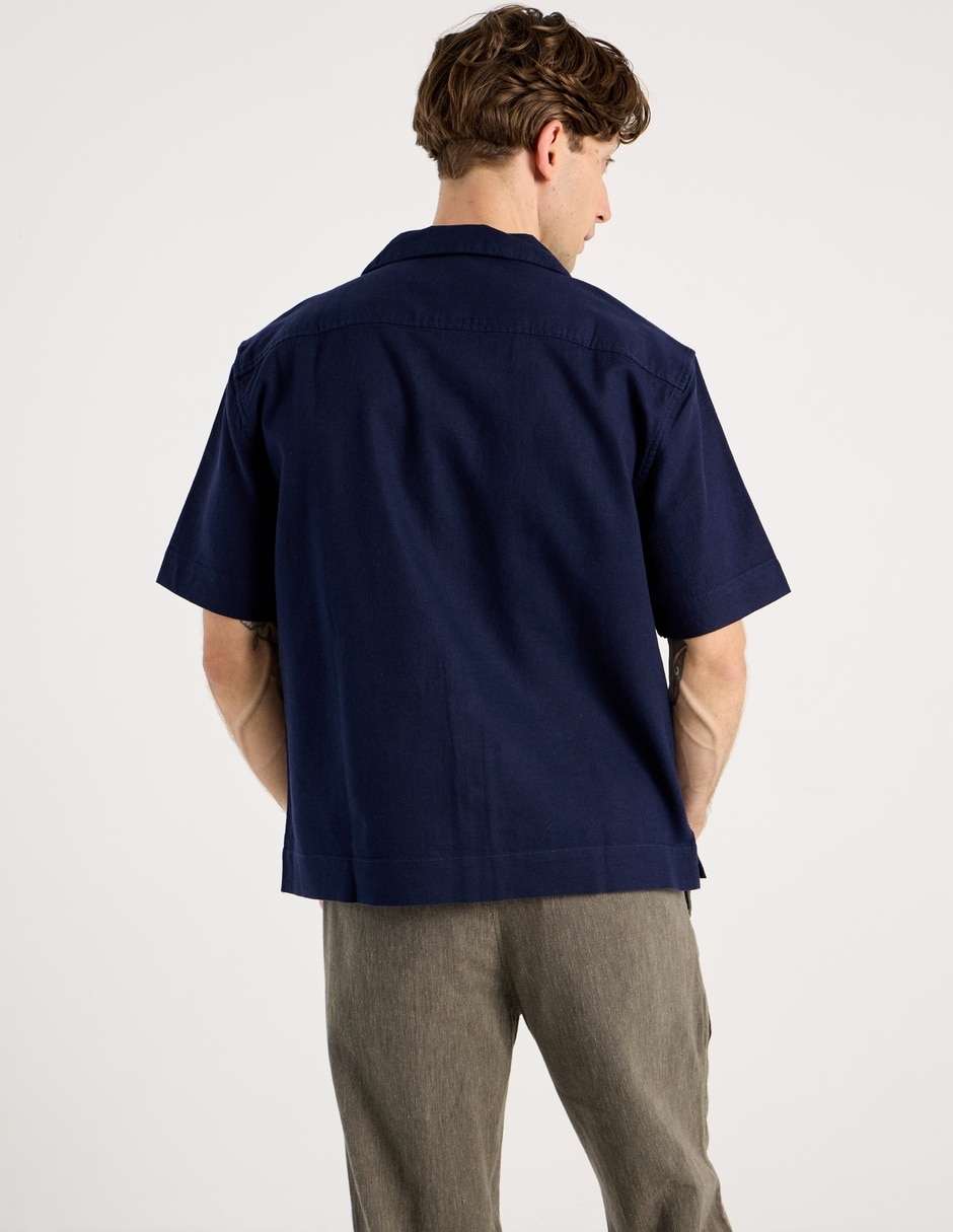 Camisa casual de algodón manga corta para hombre 9