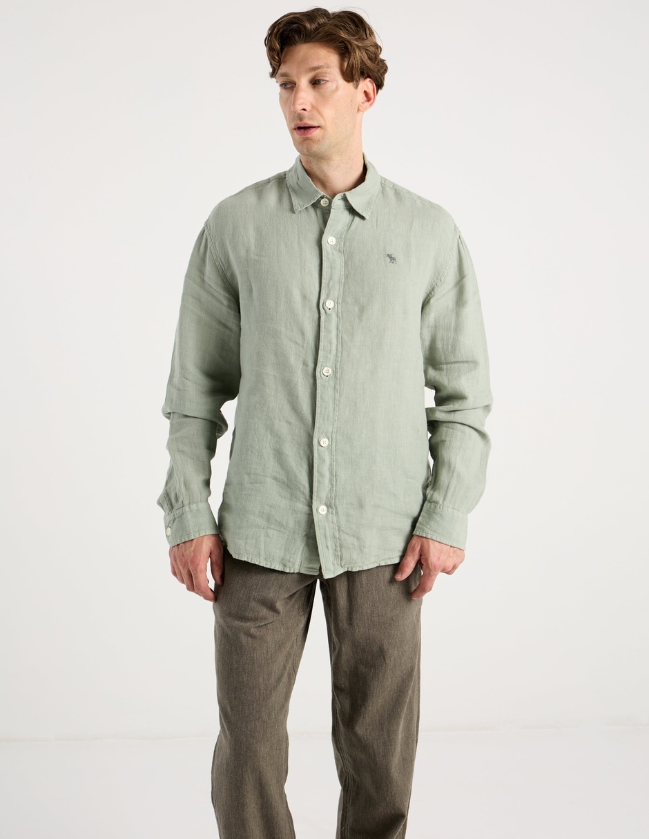 Camisa casual manga larga para hombre 5