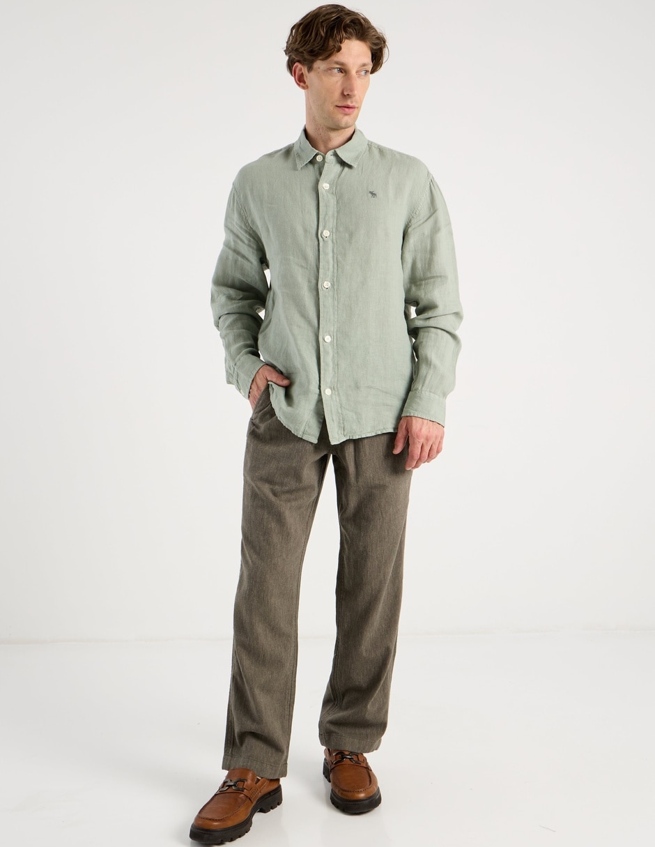 Camisa casual manga larga para hombre 4