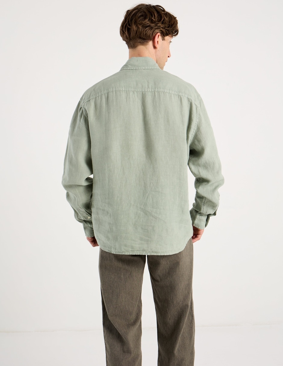 Camisa casual manga larga para hombre 6