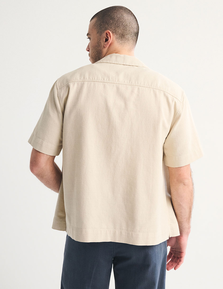 "camisa/sobrecamisa" casual abercrombie & fitch "de" (si aplica) algodón y lino "manga" "para hombre"