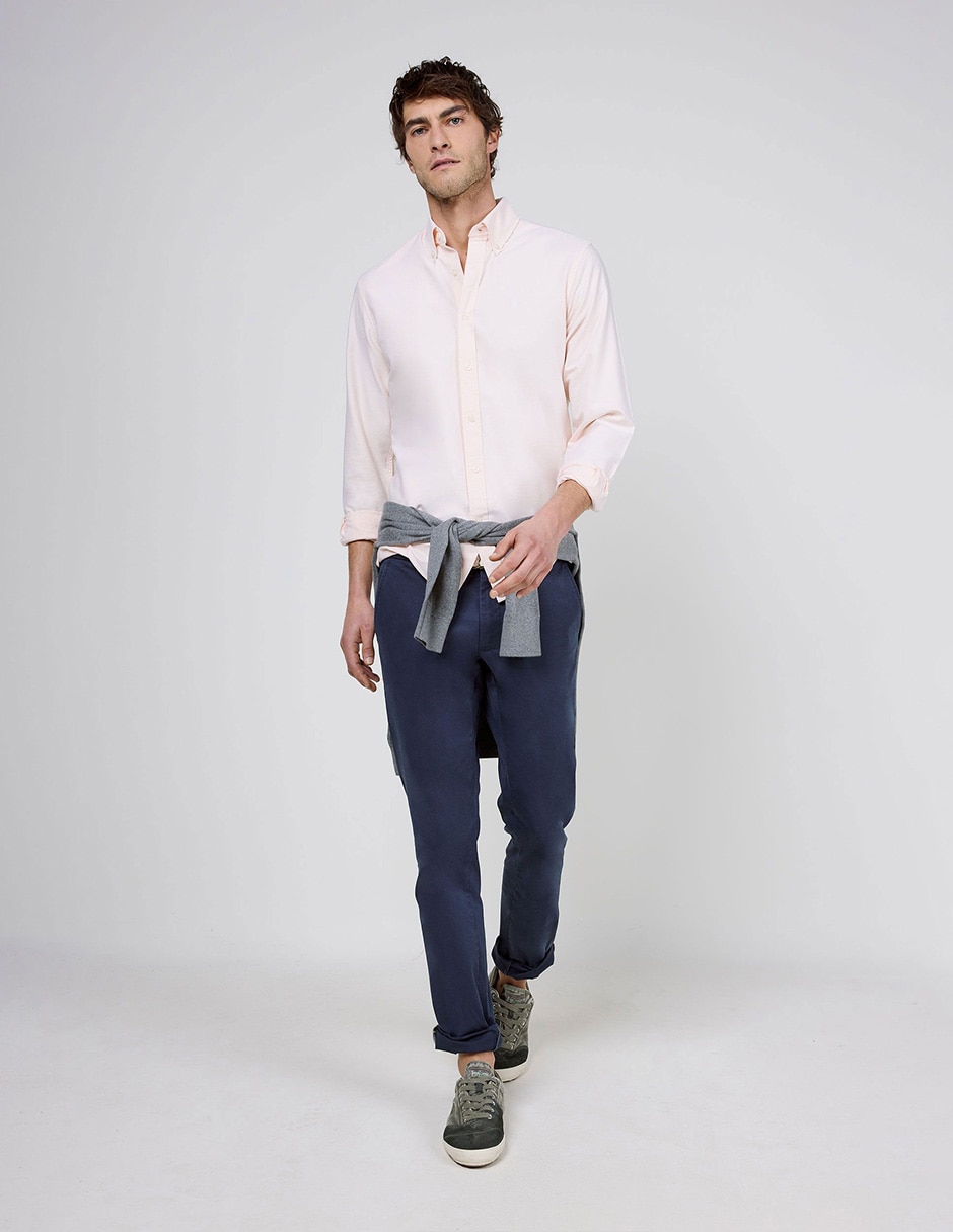 Camisa casual de algodón manga larga para hombre 5