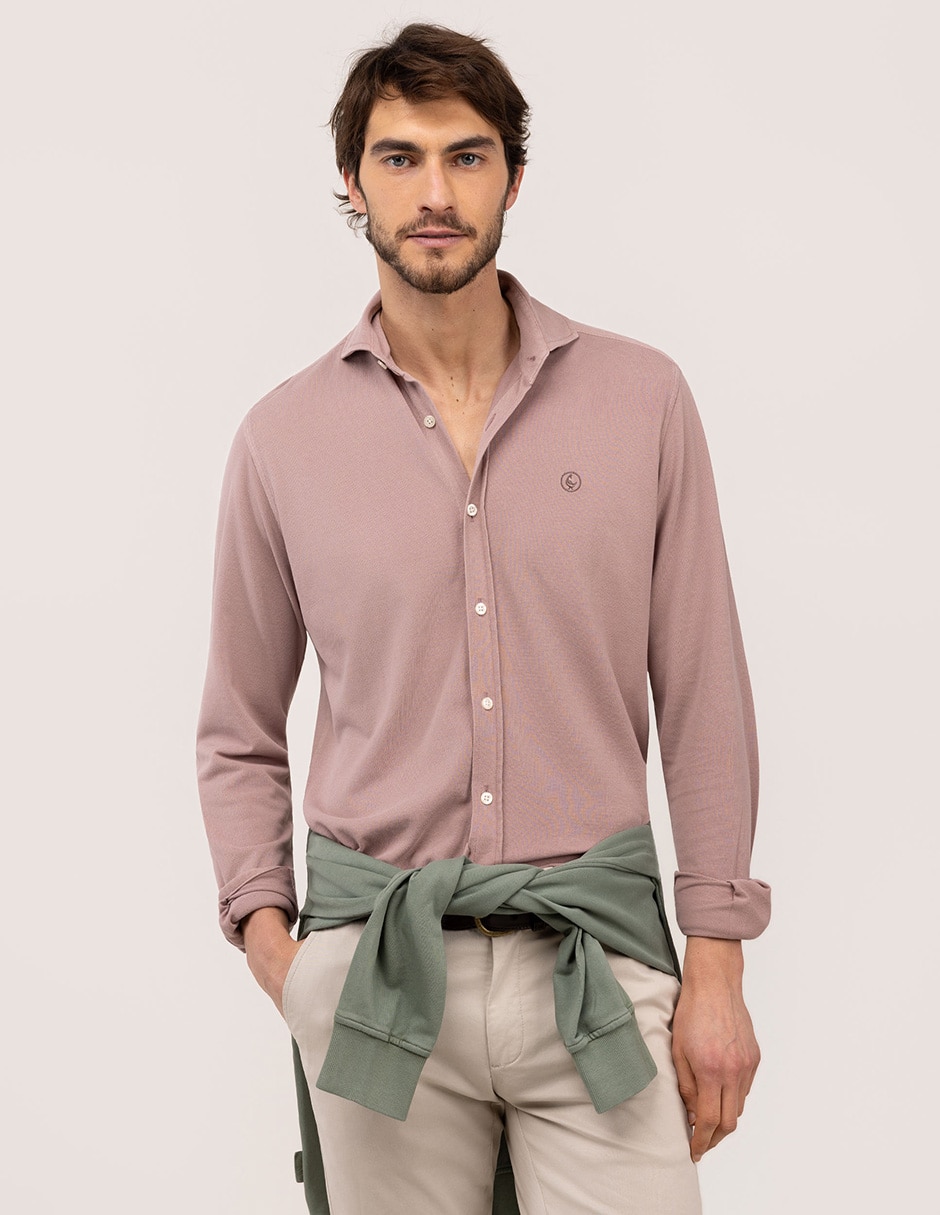 Camisa casual de algodón manga larga para hombre Camisa casual de algodón manga larga para hombre
