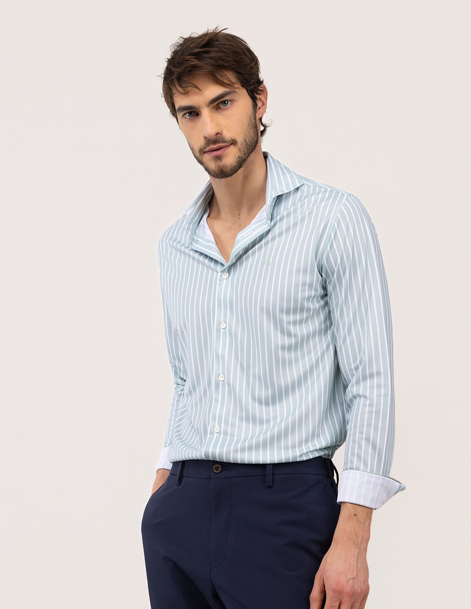 Camisa casual manga larga para hombre 4