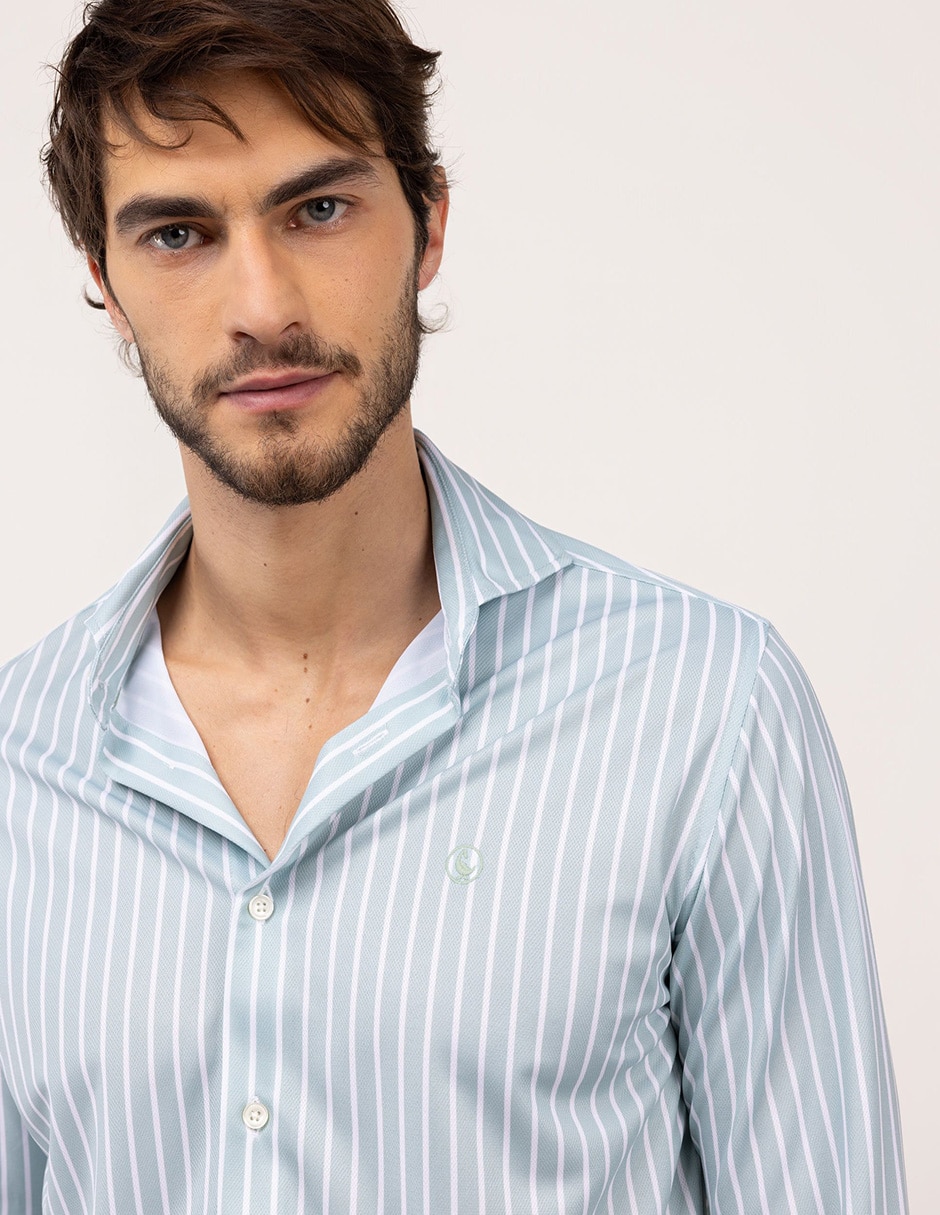 Camisa casual manga larga para hombre 5