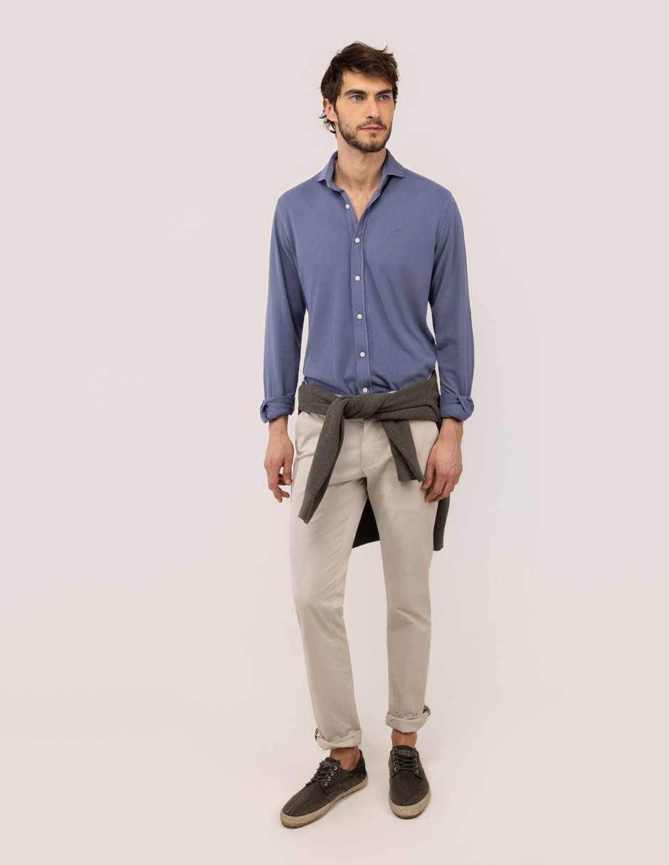 Camisa casual de algodón manga larga para hombre 5