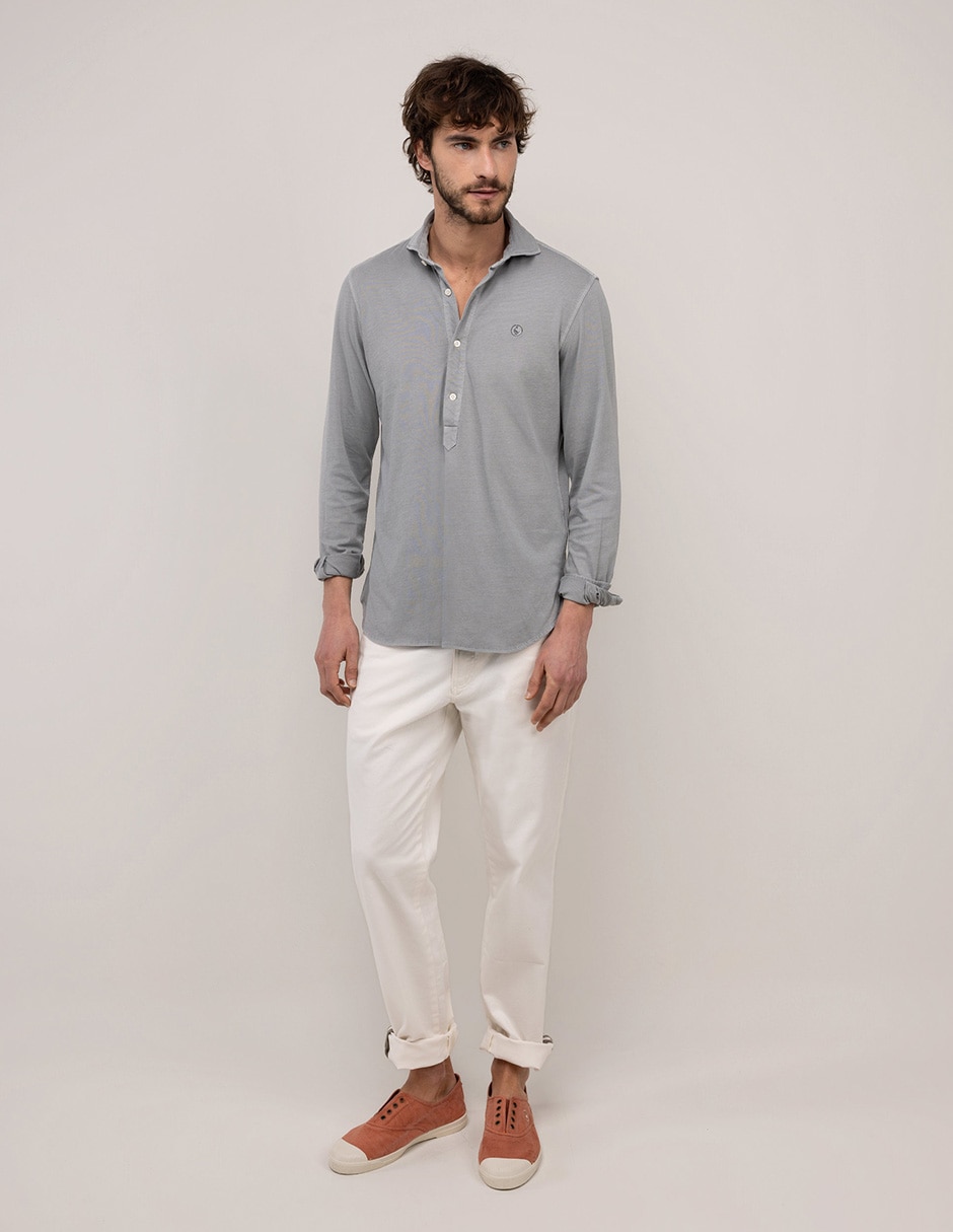 Camisa casual de algodón manga larga para hombre 5