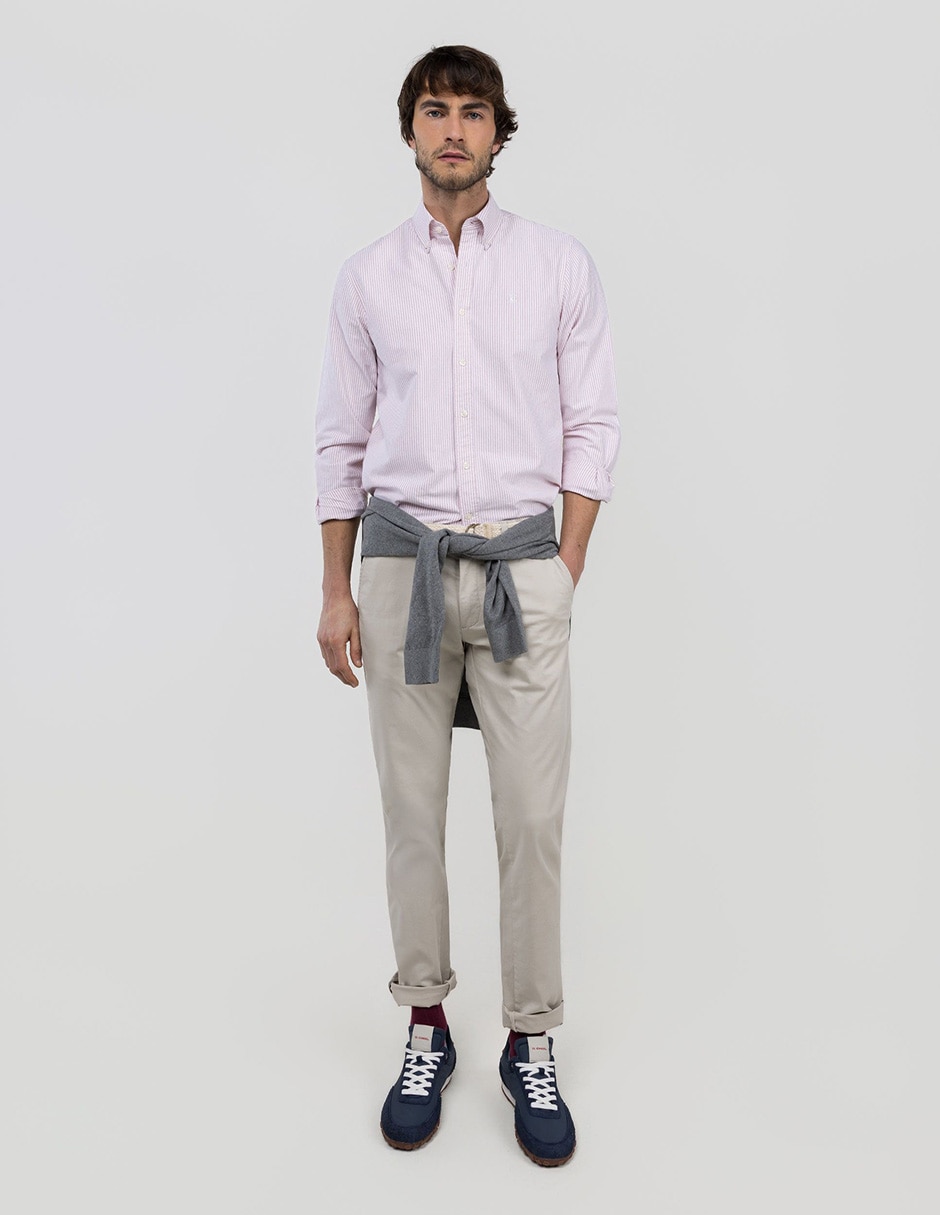 Camisa casual de algodón manga larga para hombre 5