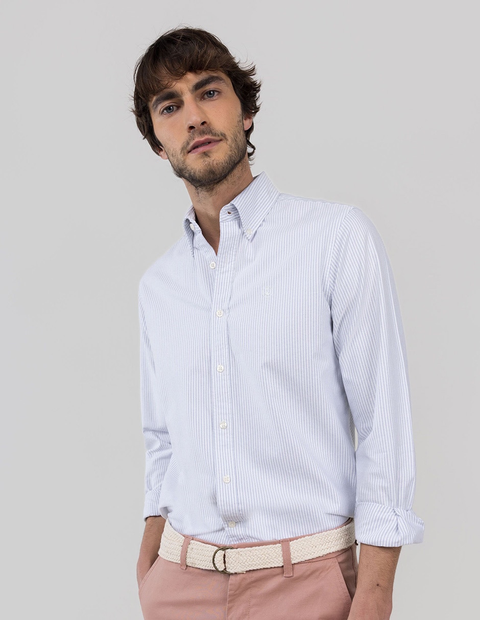 Camisa casual de algodón manga larga para hombre Camisa casual de algodón manga larga para hombre