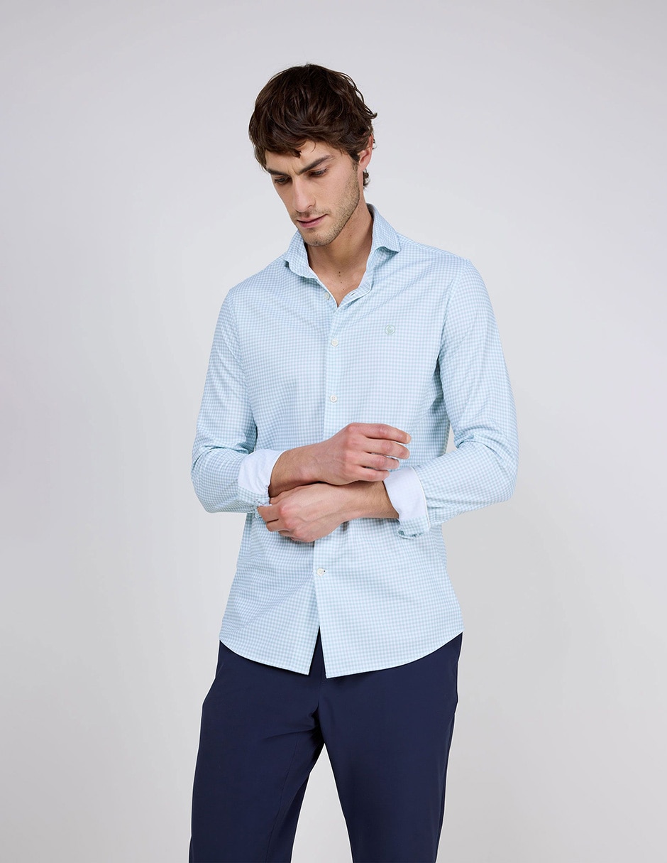 Camisa casual manga larga para hombre 6