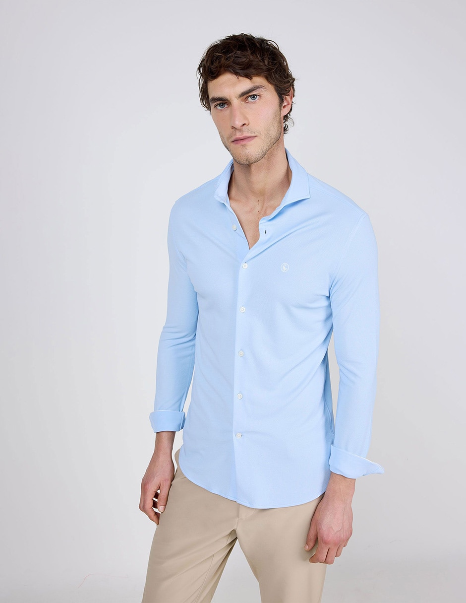 Camisa casual manga larga para hombre