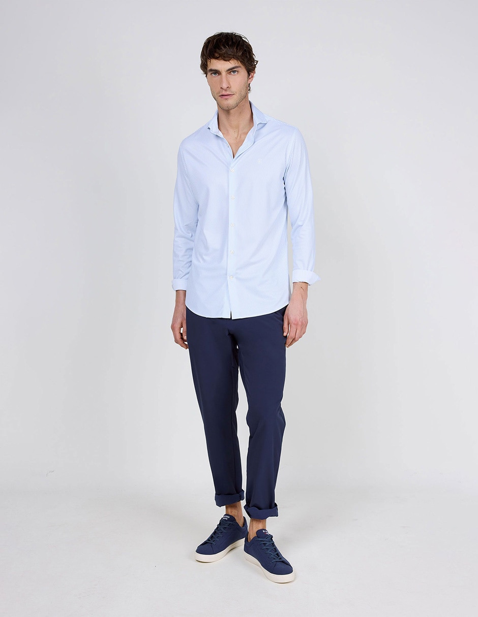 Camisa casual manga larga para hombre 4
