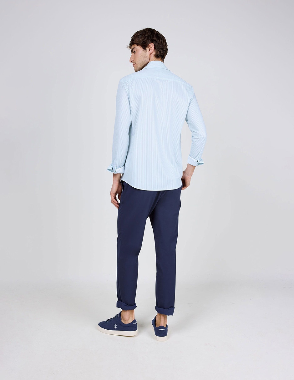 Camisa casual el ganso manga larga para hombre