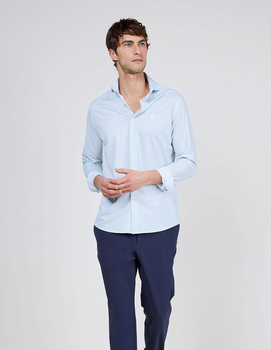 Camisa casual el ganso manga larga para hombre