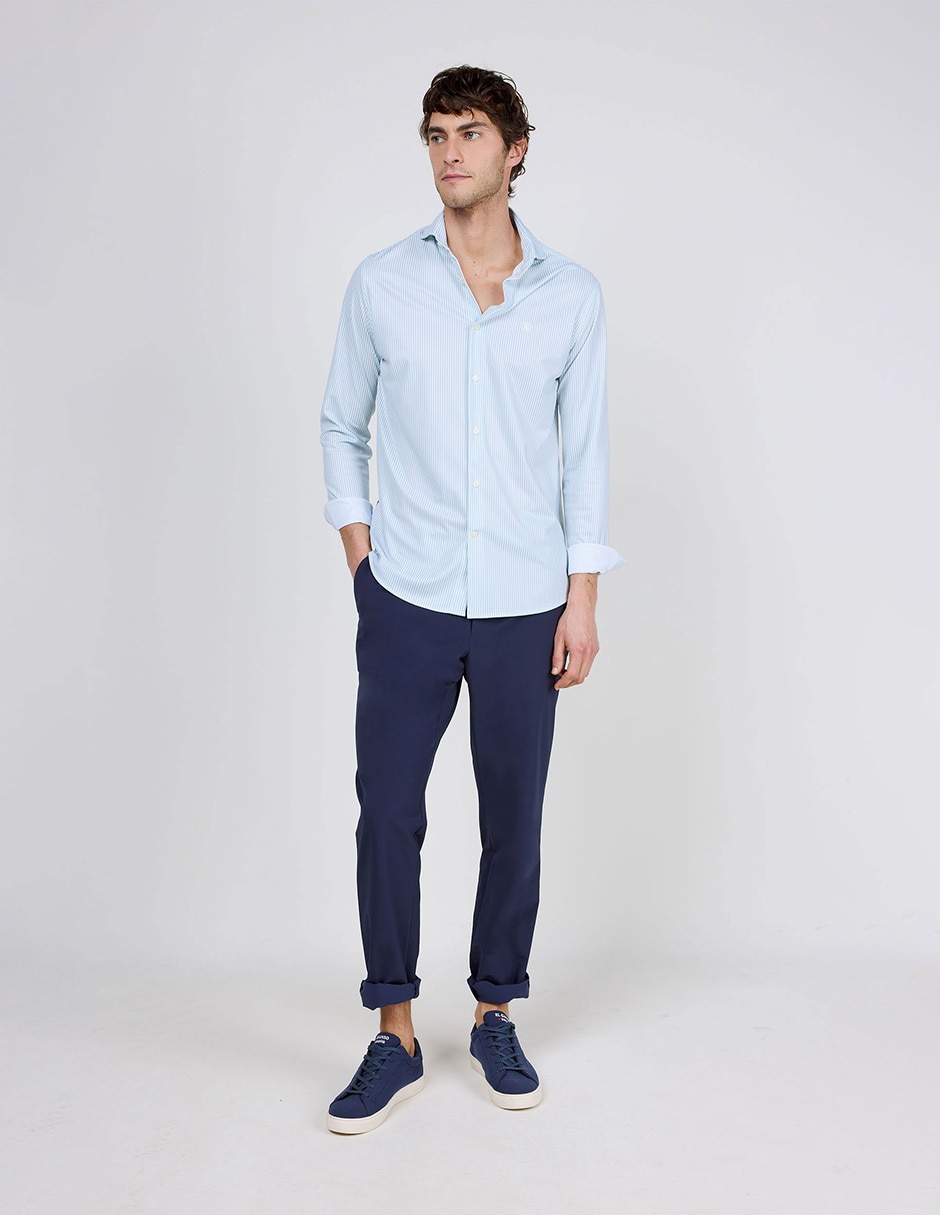 Camisa casual el ganso manga larga para hombre
