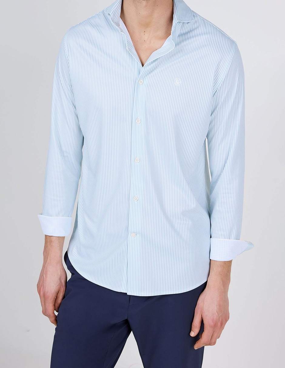 Camisa casual el ganso manga larga para hombre