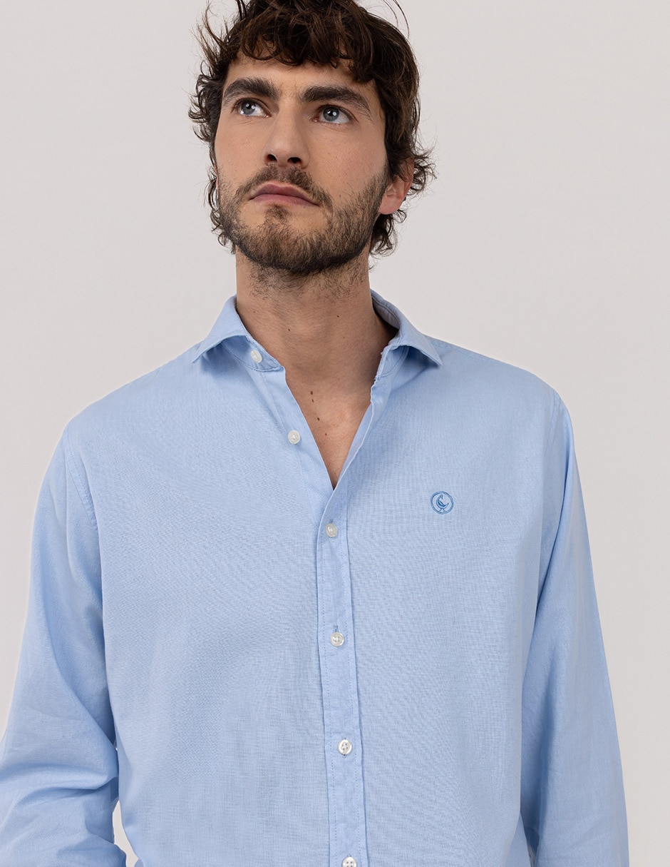 Camisa casual de lino y algodón manga larga para hombre 4