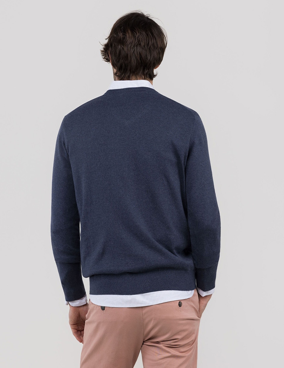 Suéter cuello v para hombre 4