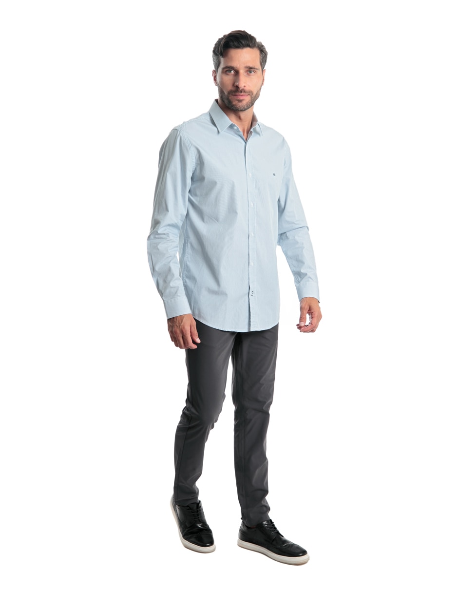 Camisa casual de algodón manga larga para hombre