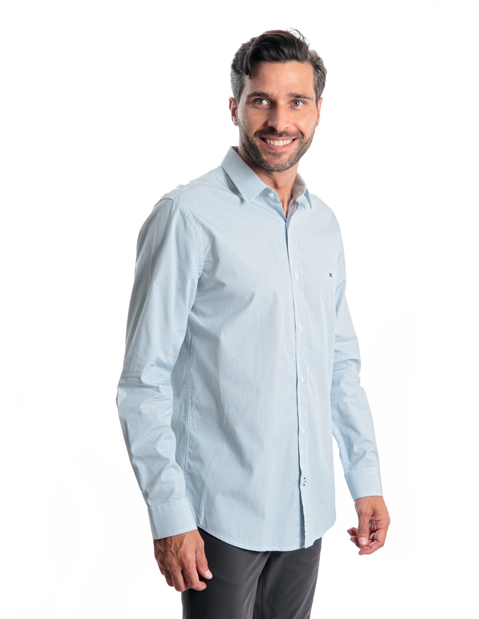 Camisa casual de algodón manga larga para hombre