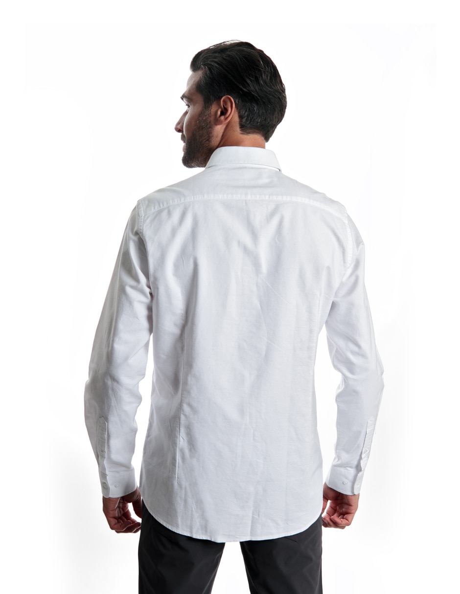 Camisa casual de algodón manga larga para hombre