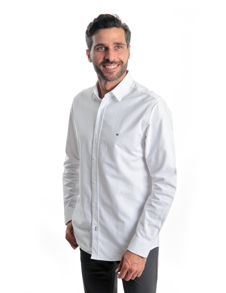 Camisa casual de algodón manga larga para hombre
