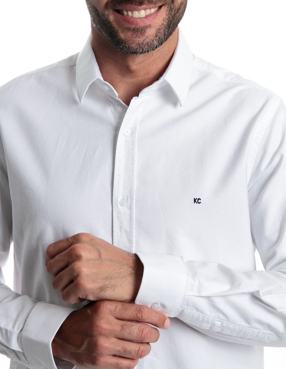 Camisa casual de algodón manga larga para hombre