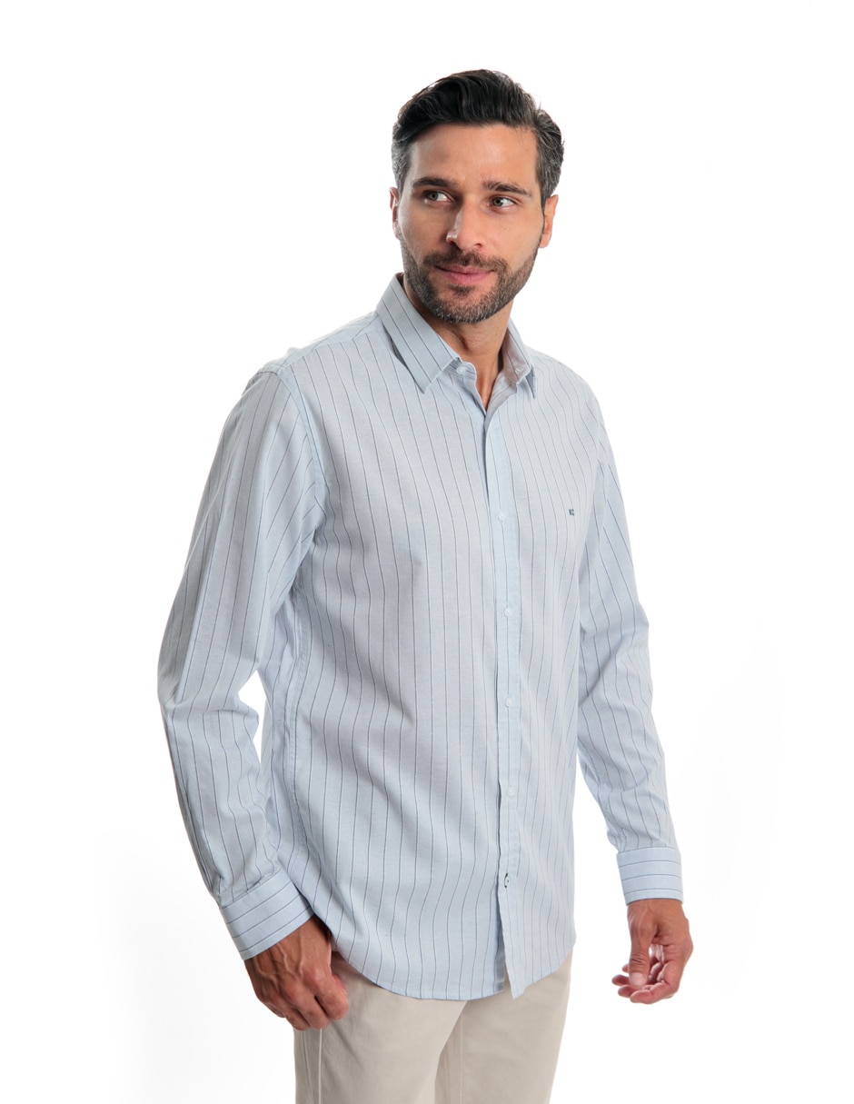 Camisa casual de algodón manga larga para hombre 4