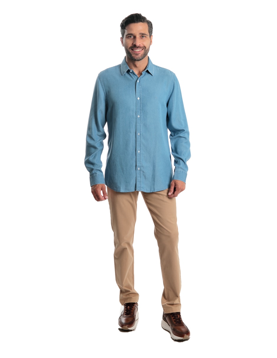 Camisa casual manga larga para hombre 2