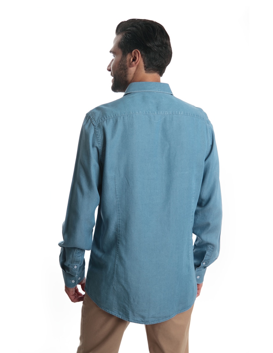 Camisa casual manga larga para hombre 3
