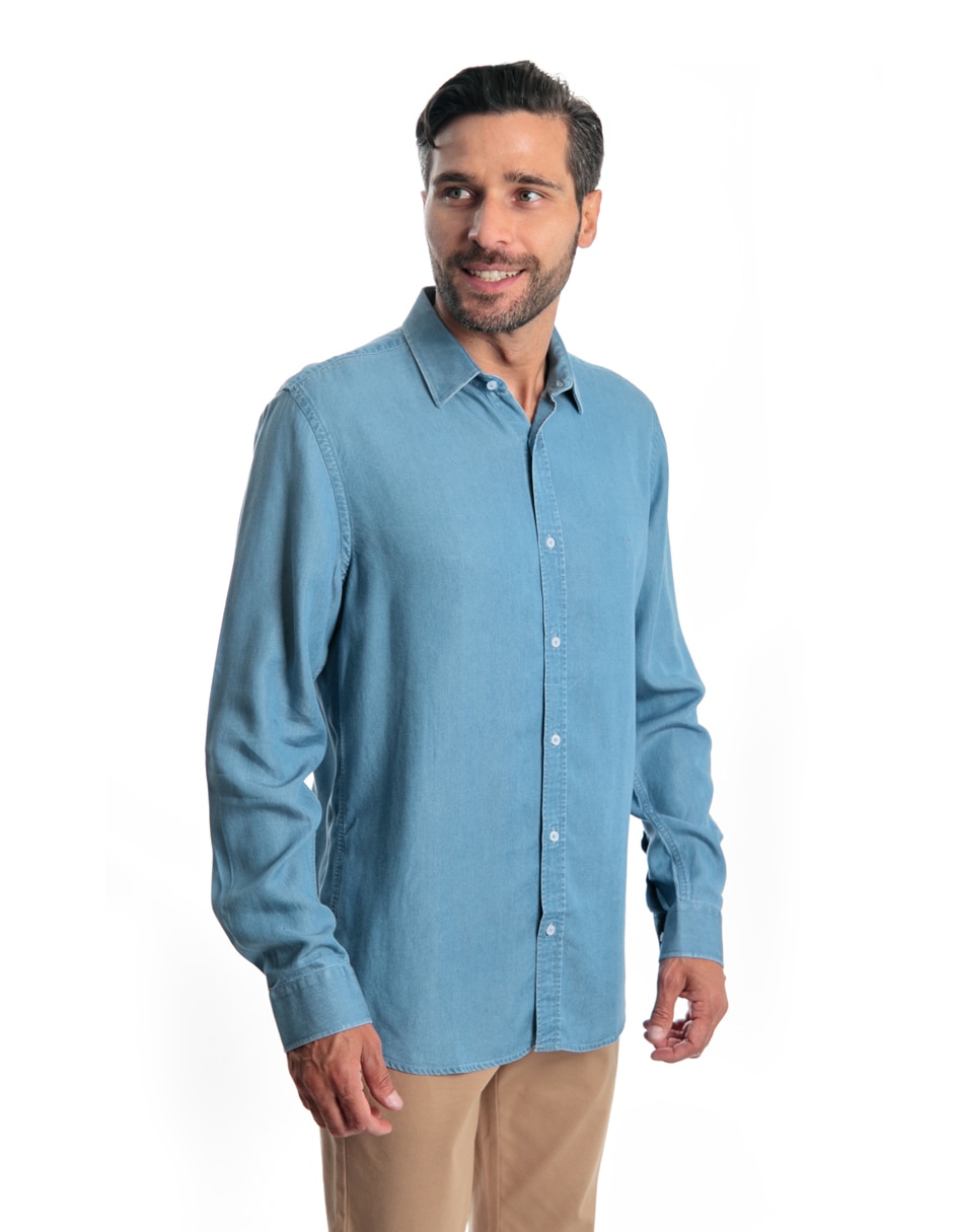 Camisa casual manga larga para hombre 4