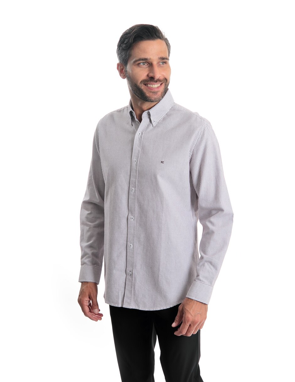 Camisa casual manga larga para hombre 4