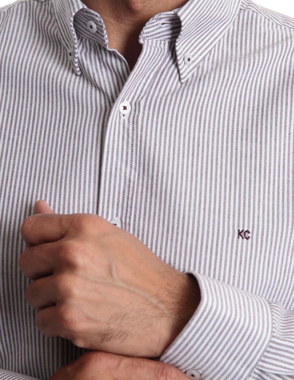 Camisa casual manga larga para hombre 5