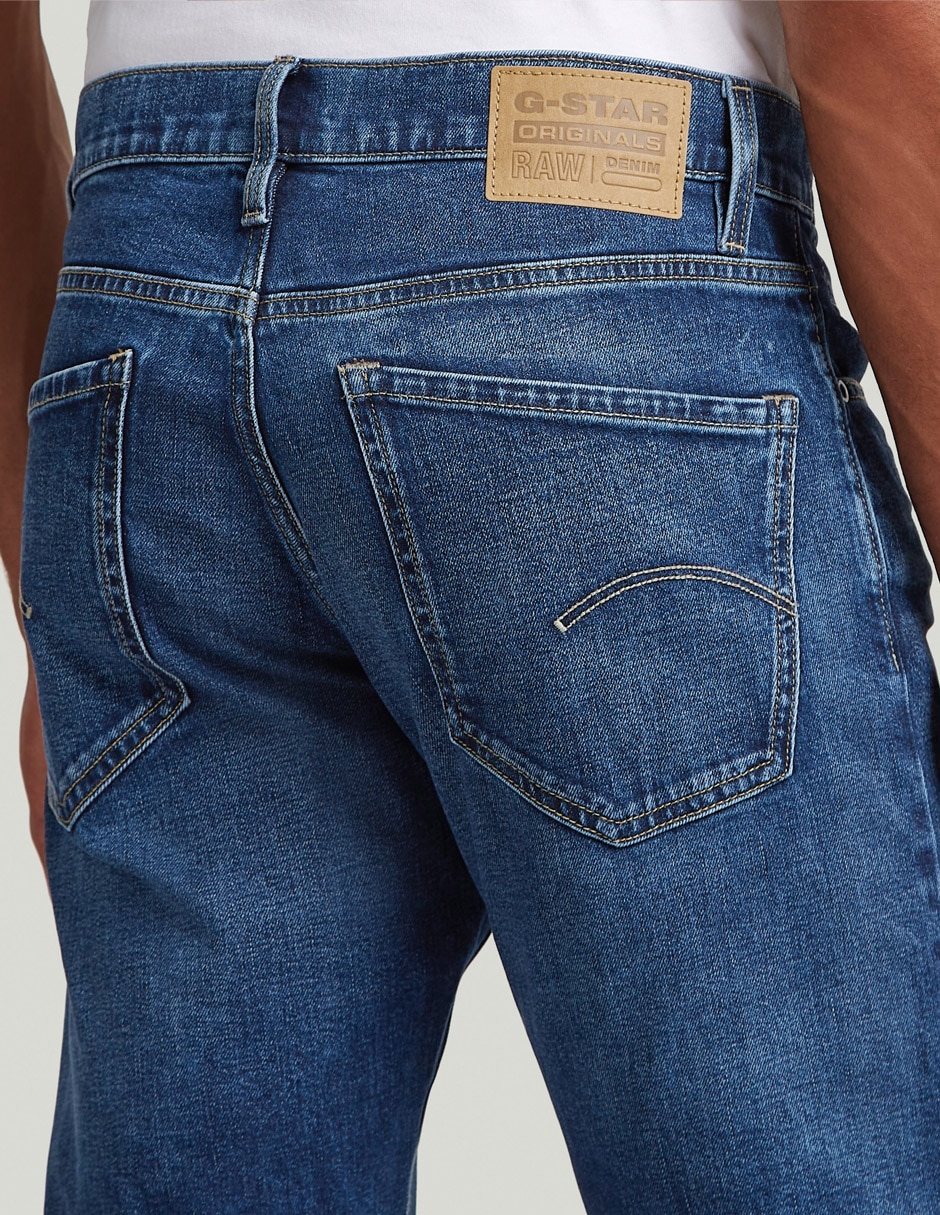 Jeans straight deslavado para hombre 3