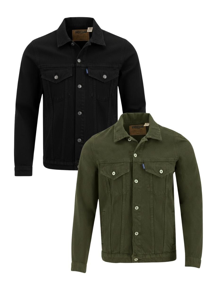 Set chamarra denim de mezclilla con bolsillos para hombre Set chamarra denim de mezclilla con bolsillos para hombre