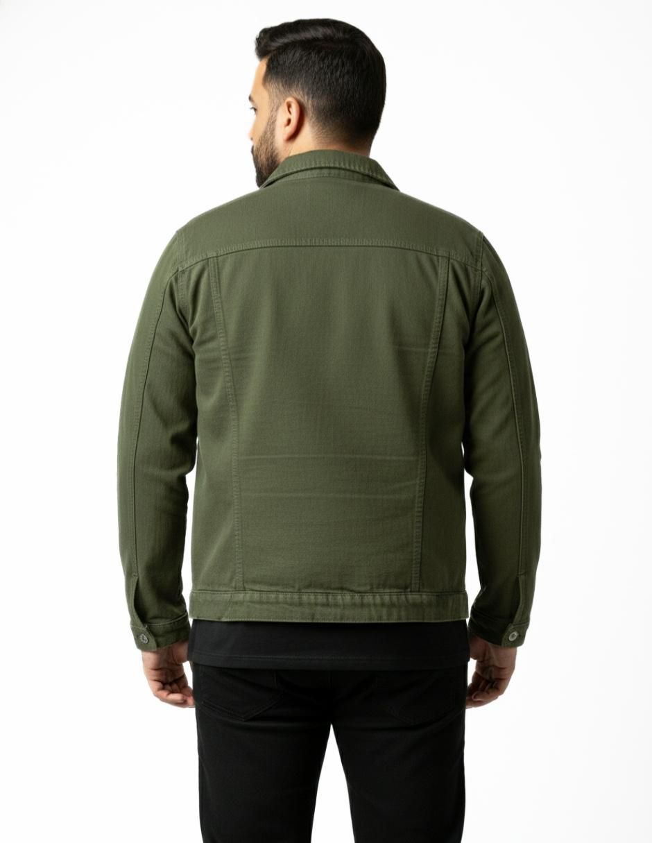 Chamarra denim de mezclilla con bolsillos para hombre 6