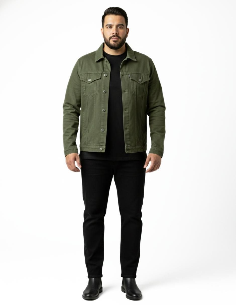 Chamarra denim de mezclilla con bolsillos para hombre 9