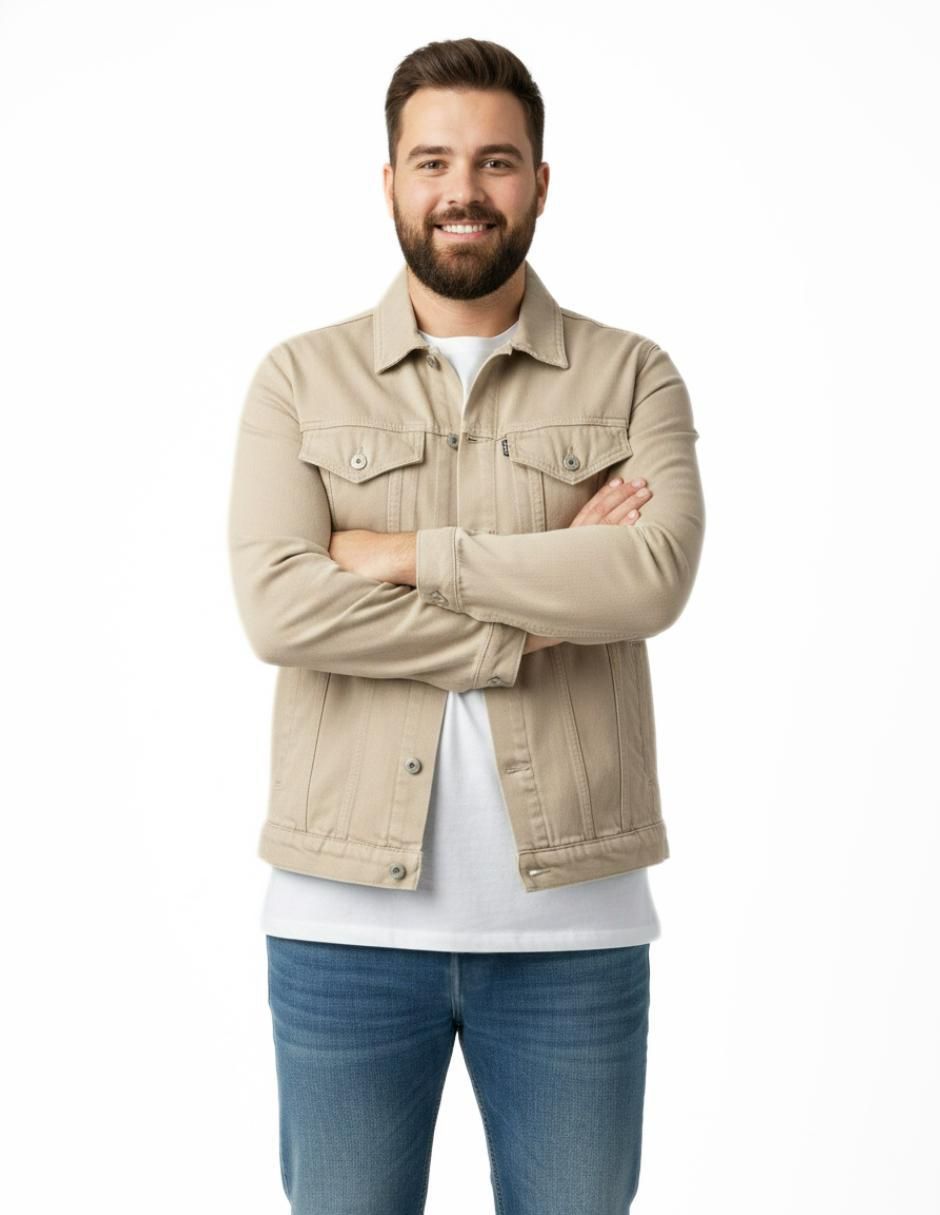 Chamarra denim de mezclilla con bolsillos para hombre 3