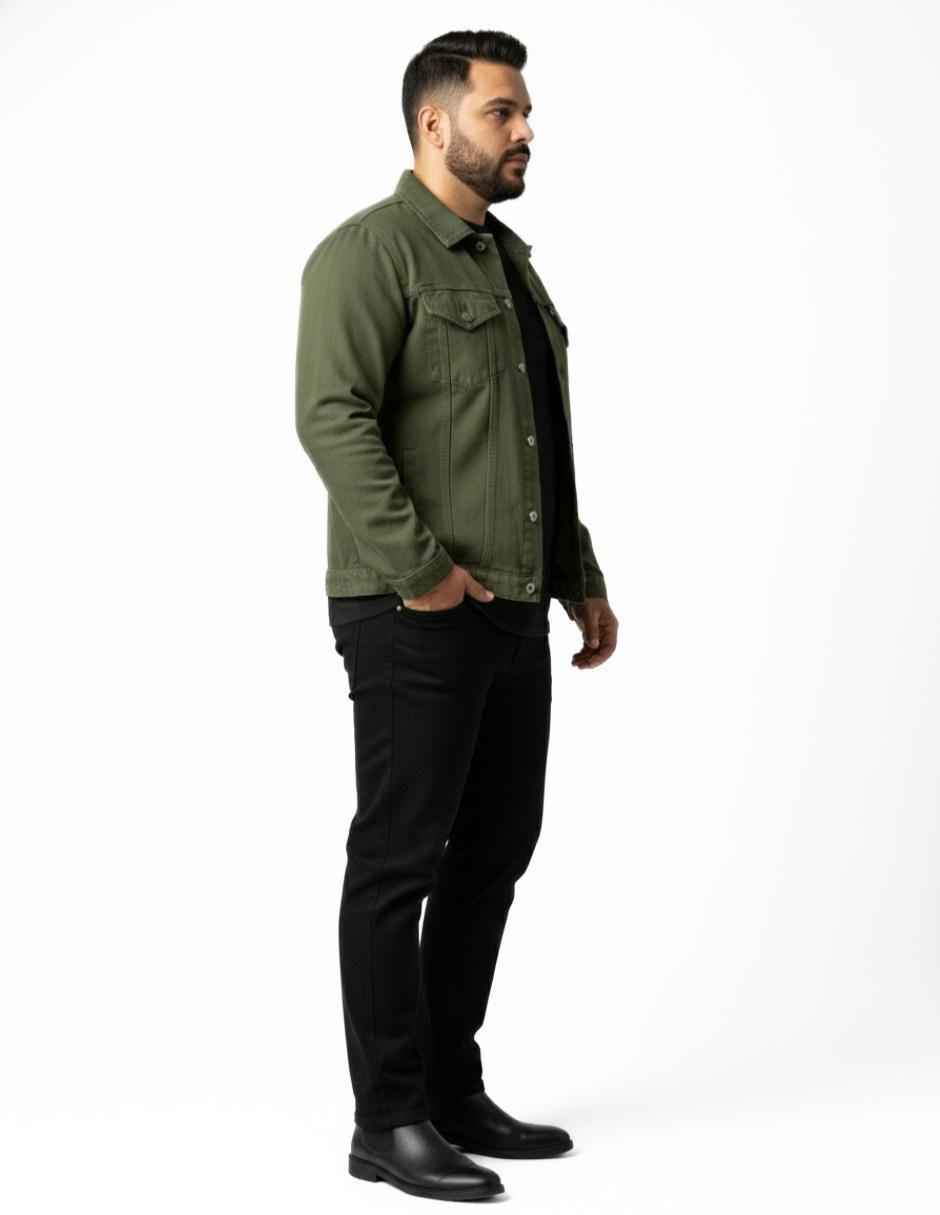 Chamarra denim de mezclilla con bolsillos para hombre 8