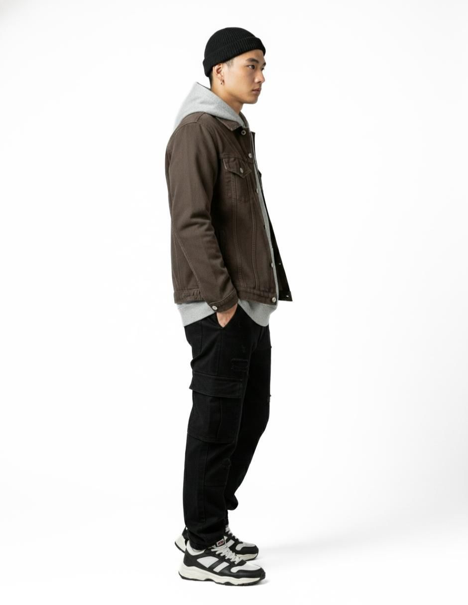 Chamarra denim de mezclilla con bolsillos para hombre 6