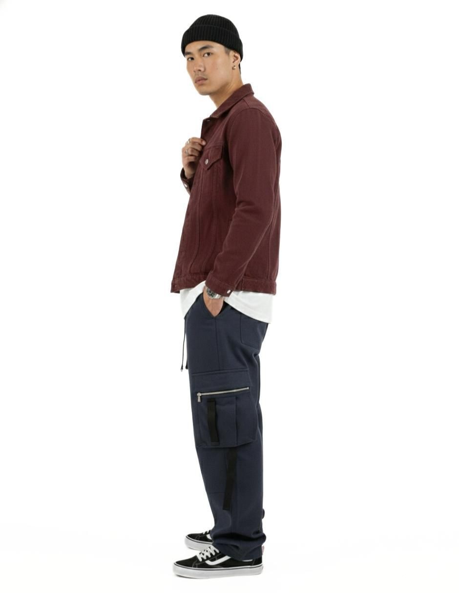 Chamarra denim de mezclilla con bolsillos para hombre 4