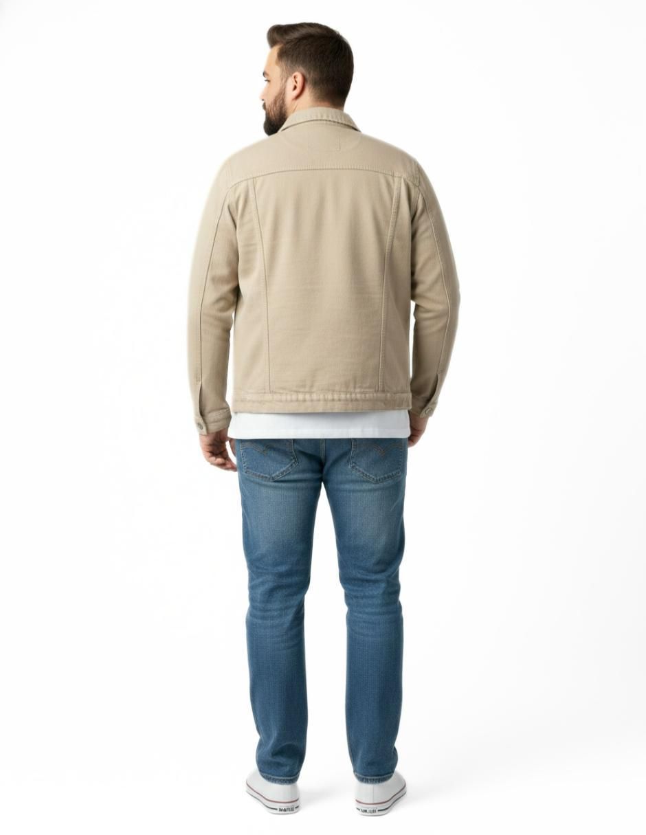 Set chamarra denim de mezclilla con bolsillos para hombre 10
