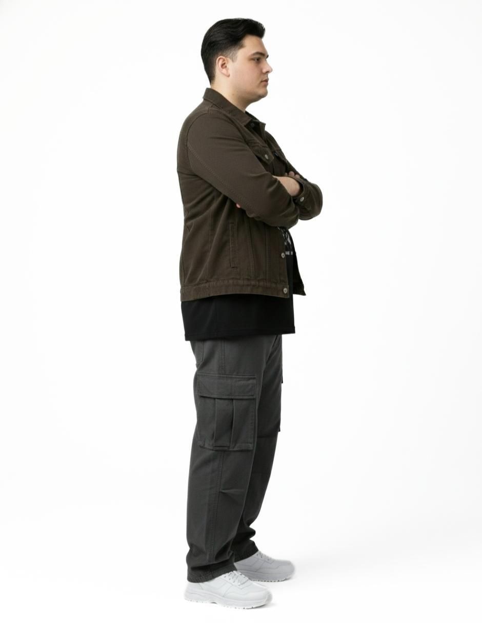 Set chamarra denim de mezclilla con bolsillos para hombre 7