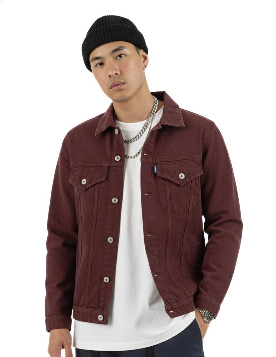 Chamarra denim de mezclilla con bolsillos para hombre 4
