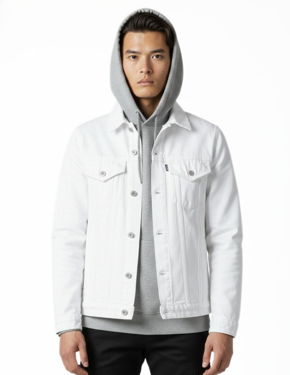 Chamarra denim de mezclilla con bolsillos para hombre 2