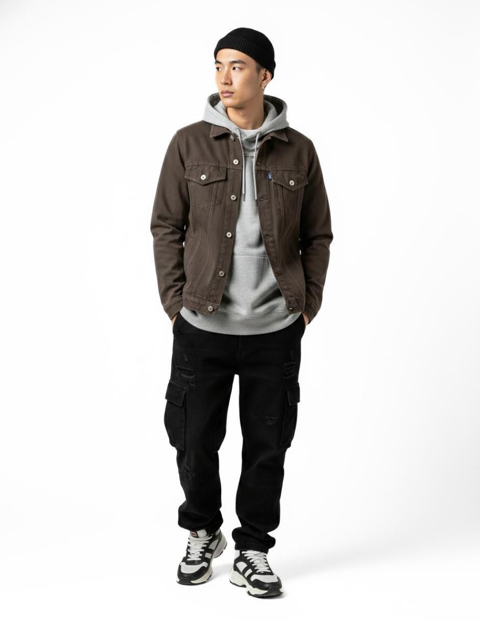 Chamarra denim de mezclilla con bolsillos para hombre 6