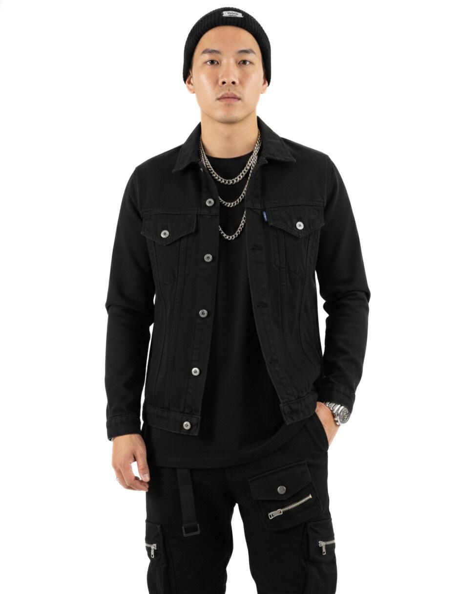 Chamarra denim de mezclilla con bolsillos para hombre 8