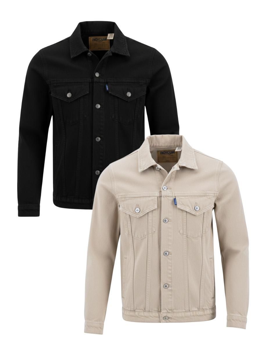 Set chamarra denim de mezclilla con bolsillos para hombre Set chamarra denim de mezclilla con bolsillos para hombre