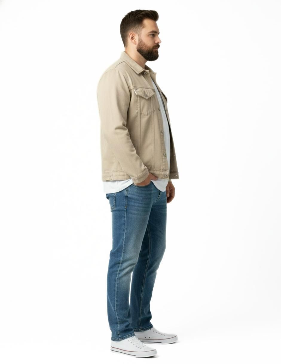 Set chamarra denim de mezclilla con bolsillos para hombre 6