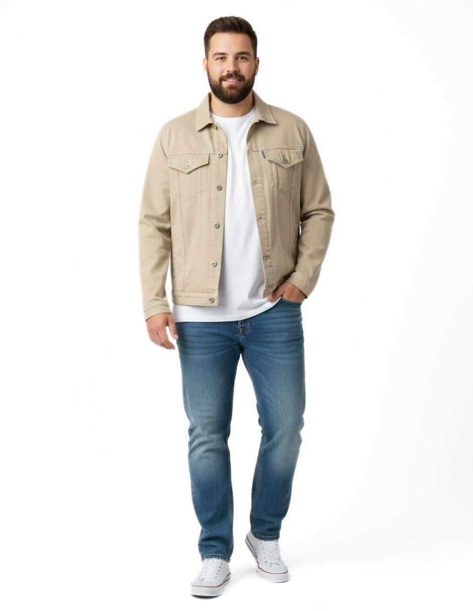 Set chamarra denim de mezclilla con bolsillos para hombre 3